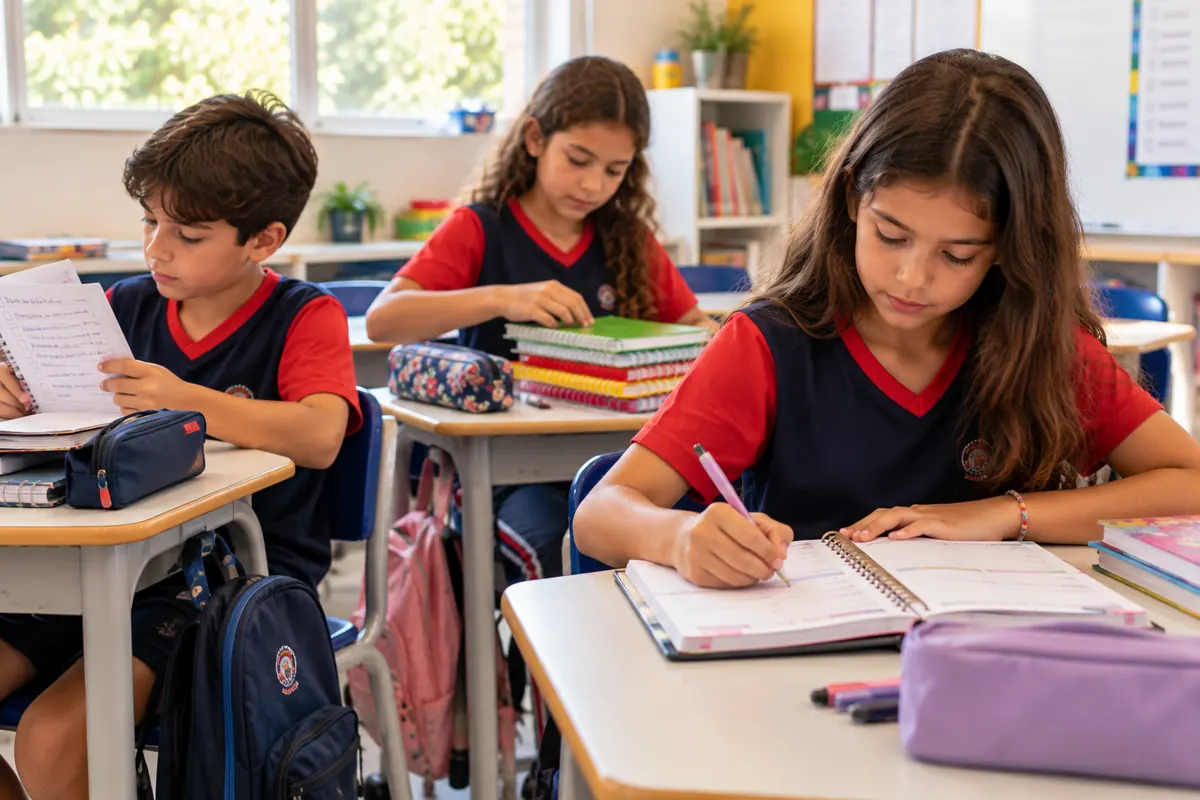 Alunos do 5º ano organizam a agenda e os materiais